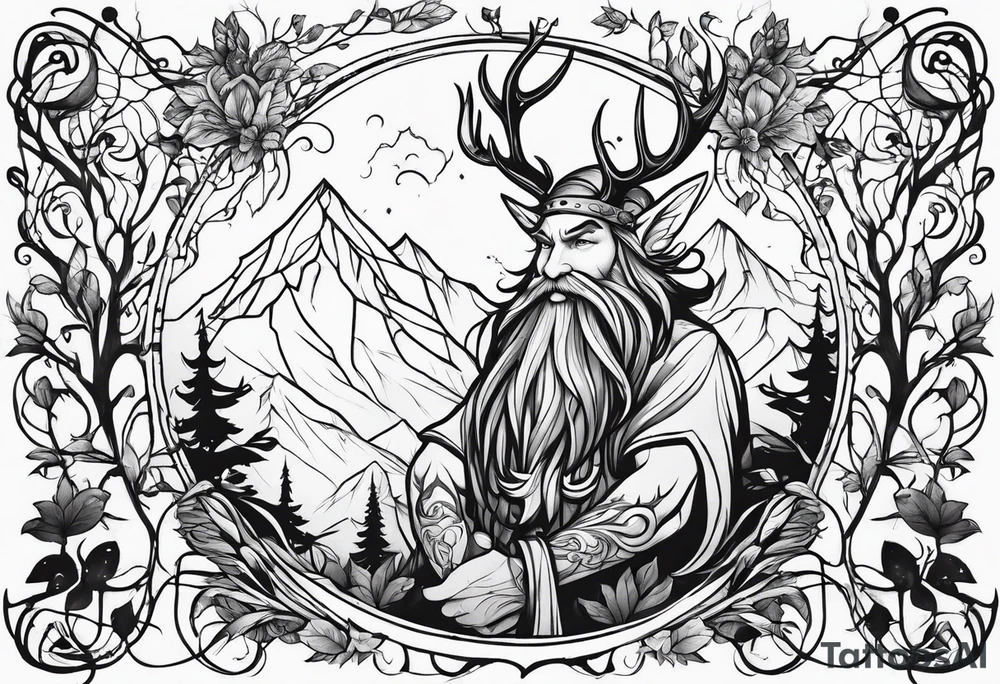 Russian fairy tale leshy tattoo idea