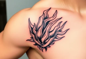 huge and large powerfull flames tattoo idea
