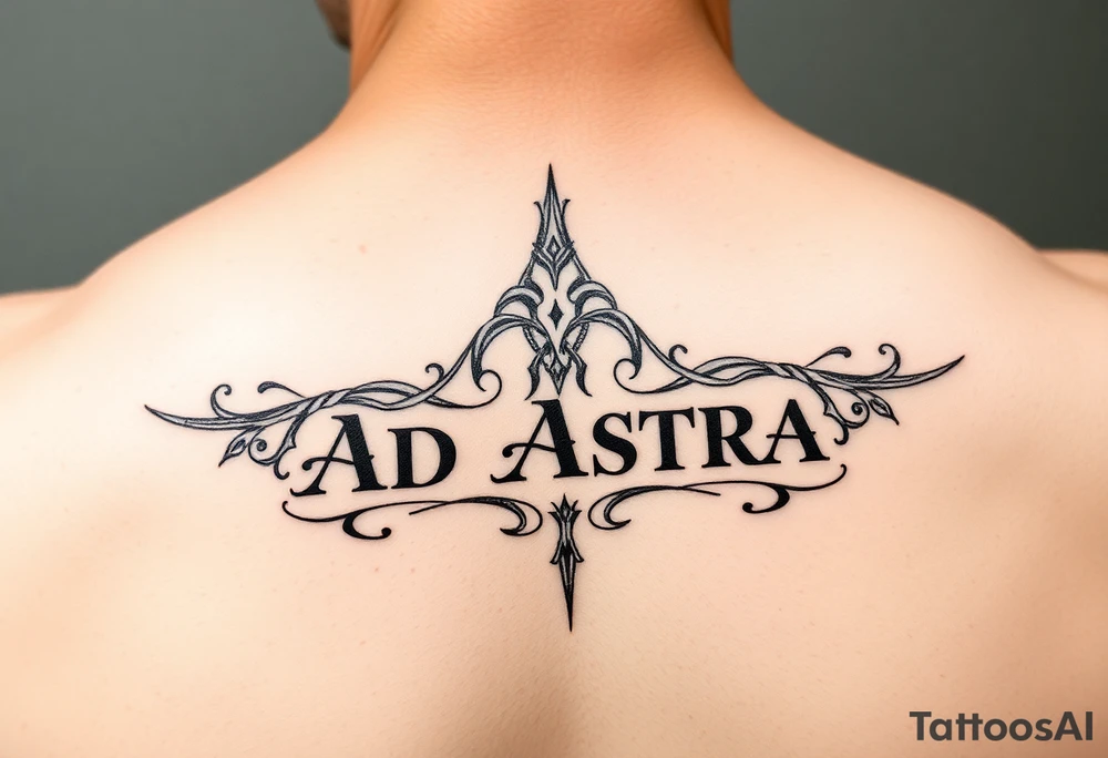 Center "Ad Astra" under "Per Aspera" tattoo idea