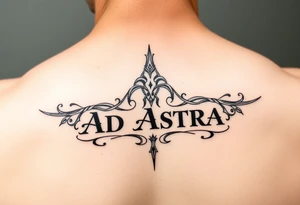 Center "Ad Astra" under "Per Aspera" tattoo idea