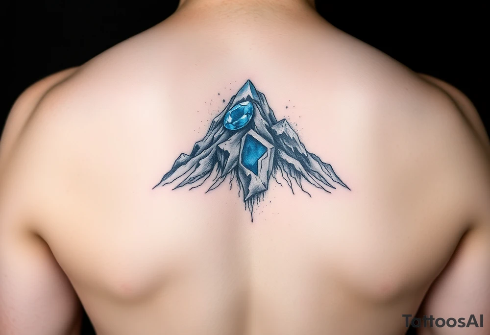 One blue mountain made of blue sapphire. tattoo idea