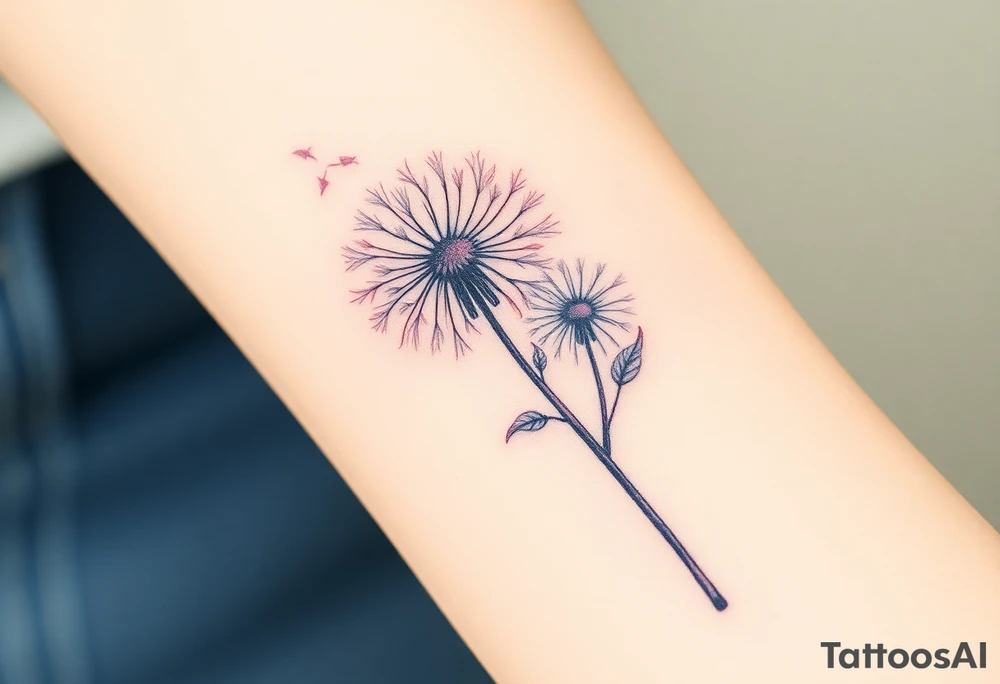 Dandelion realistic tattoo idea