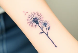 Dandelion realistic tattoo idea