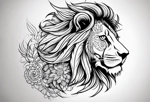 Feather lion tattoo idea