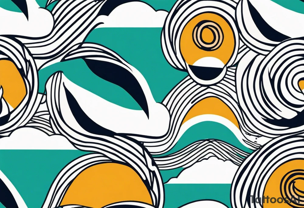 a simple easily drawn logo for a bikini brand called Yaraí. In Tupi, an indigenous language of Brazil, "Yaraí" translates to "lively waters."
 Simple logo and unique design symbolizing the meaning "lively waters" . Spiral included in the logo tattoo idea