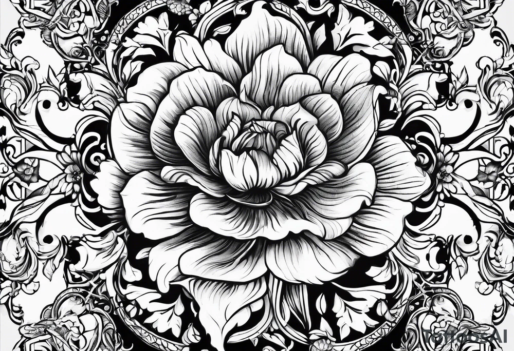 III.XIII.MMXI with floral background tattoo idea