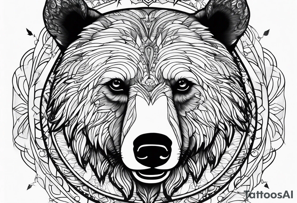 Bear gazing into the distance tattoo idea