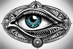 eye of horus inside compass tattoo idea