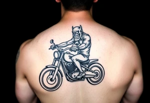 Taz riding a motorcycle tattoo idea