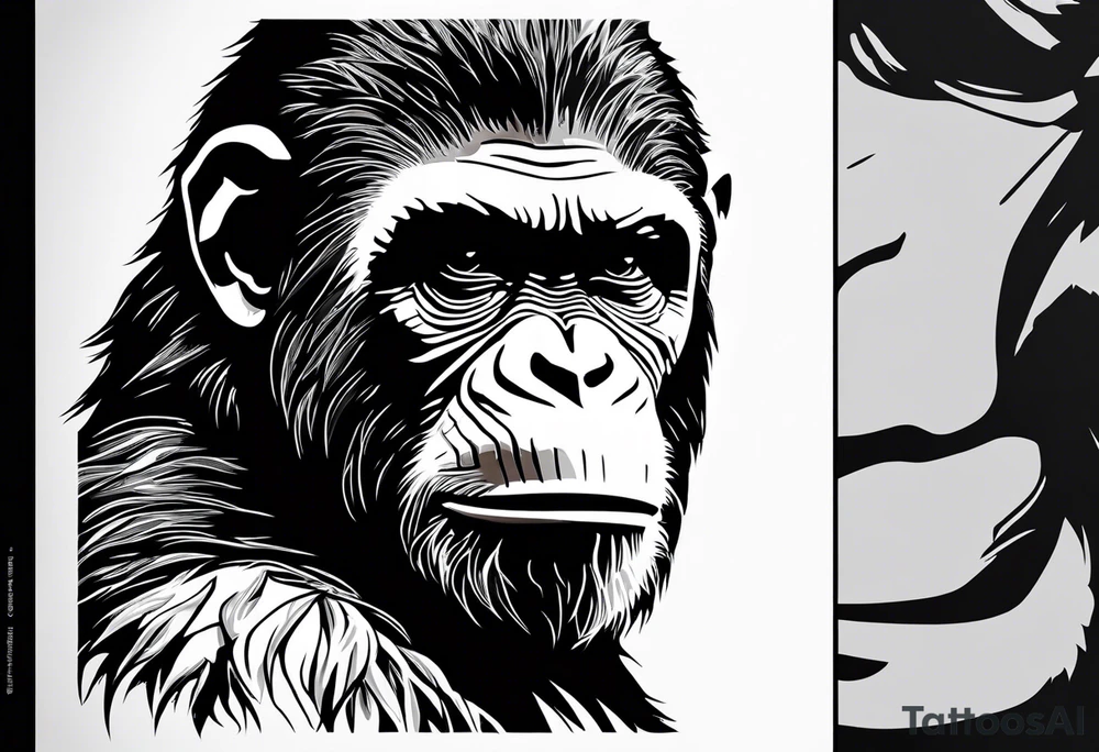 Caesar from the movie planet of the apes tattoo idea