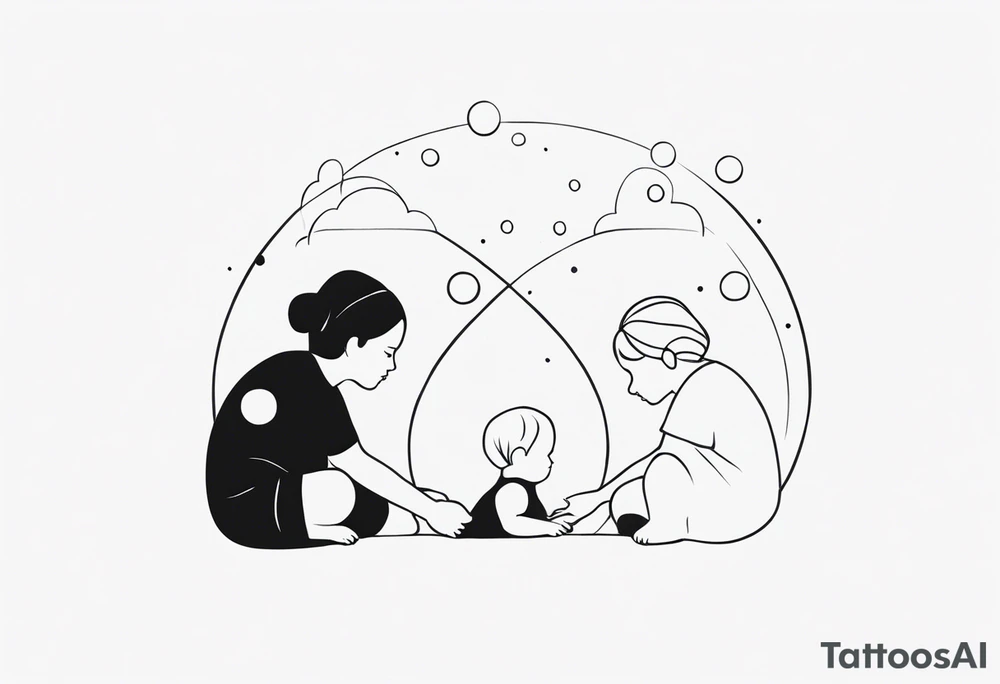 dots to represent two children a mother and father tattoo idea