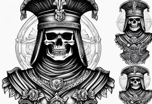 Roman soldier skeleton tattoo idea