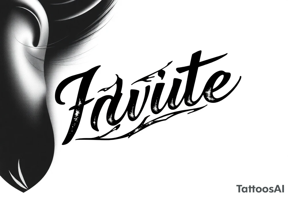 Name cover up behind the ear vertical tattoo idea