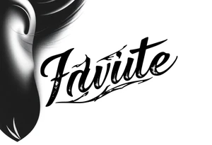 Name cover up behind the ear vertical tattoo idea