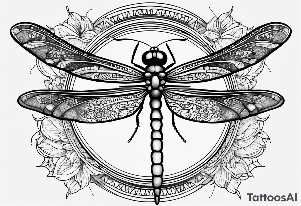 dragonfly and mandala tattoo idea