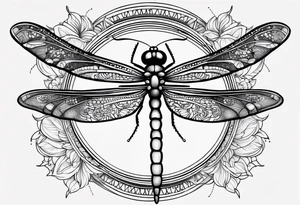dragonfly and mandala tattoo idea
