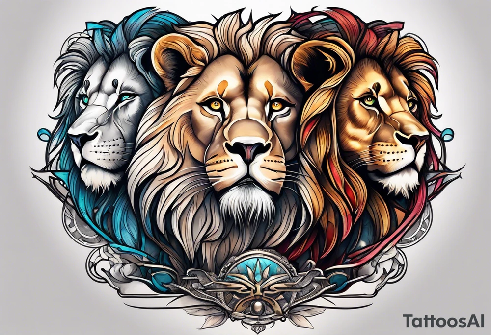 lion and lioness tattoo idea