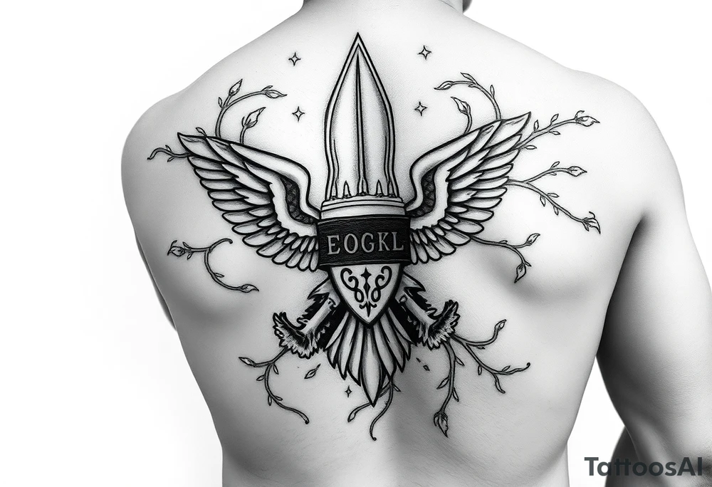 it will be a full sleeve, with the top half is an eagle scout symbol combined with the army national guard cook (92G) emblem and it's intertwined with vines symbolizing growth. it will transition into a autistic-steampunk-gothic-rock theme for the bottom half of the sleeve. representing my life up till now. tattoo idea