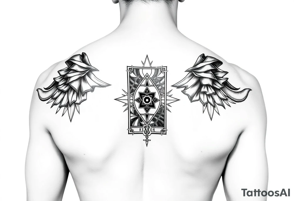 Tarot card theme sleeve tattoo idea