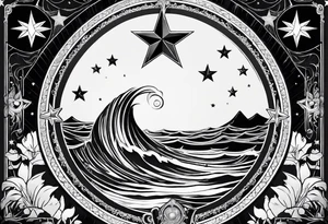 the star (tarot card) with Aquarius feeling tattoo idea