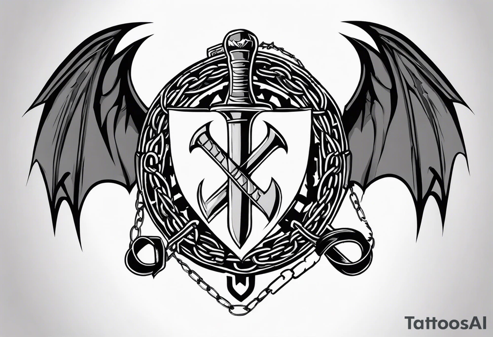 Valhalla sword shield dragon axe Valknut barbed wire chains fire tattoo idea Valhalla sword shield dragon axe Valknut barbed wire chains fire tattoo idea