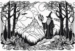 wizard in the forest tattoo idea