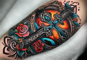 Isaiah 60:22 on my forearm with a cross and some kind of animal tattoo idea
