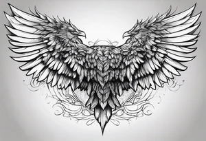 crossing angle wings tattoo idea