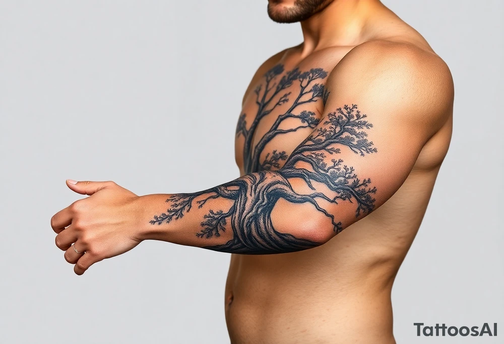 Tree covering entire arm/hand tattoo idea