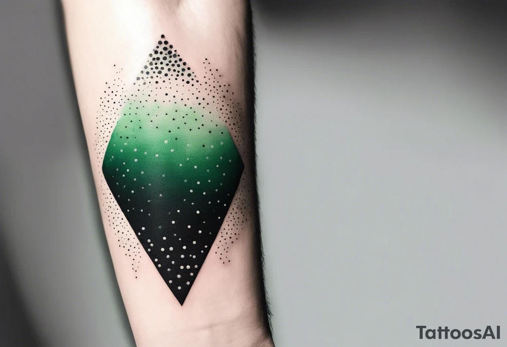 abstract, green and black, covered from wrist to forearm, fully covered, no borders, blackwork tattoo idea