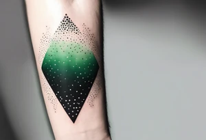 abstract, green and black, covered from wrist to forearm, fully covered, no borders, blackwork tattoo idea