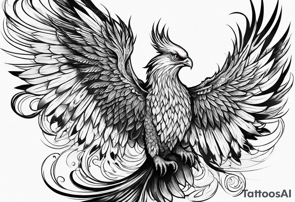 Phoenix arm sleeve tattoo idea