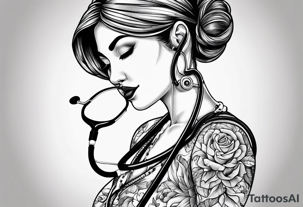 “Do no harm but take no shit” nursing stethoscope tattoo idea