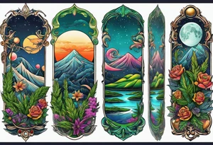 weed golf #2 the moon (arm sleeve) tattoo idea