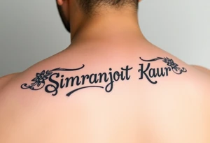 A tatto of my sister name as simranjot kaur in punjabi as a best way tattoo idea