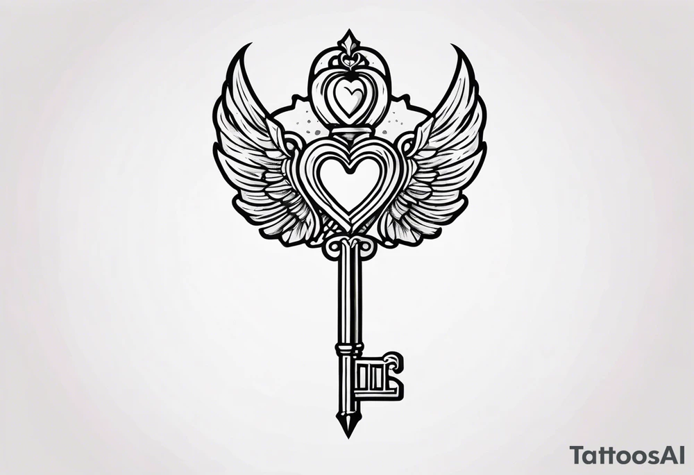 A heart shaped skeleton key tattoo idea
