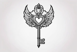 A heart shaped skeleton key tattoo idea