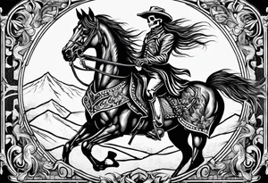 Skeleton riding a horse tattoo idea