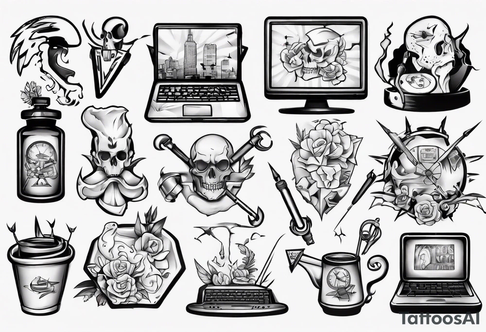 working from home tattoo idea