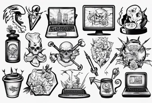 working from home tattoo idea