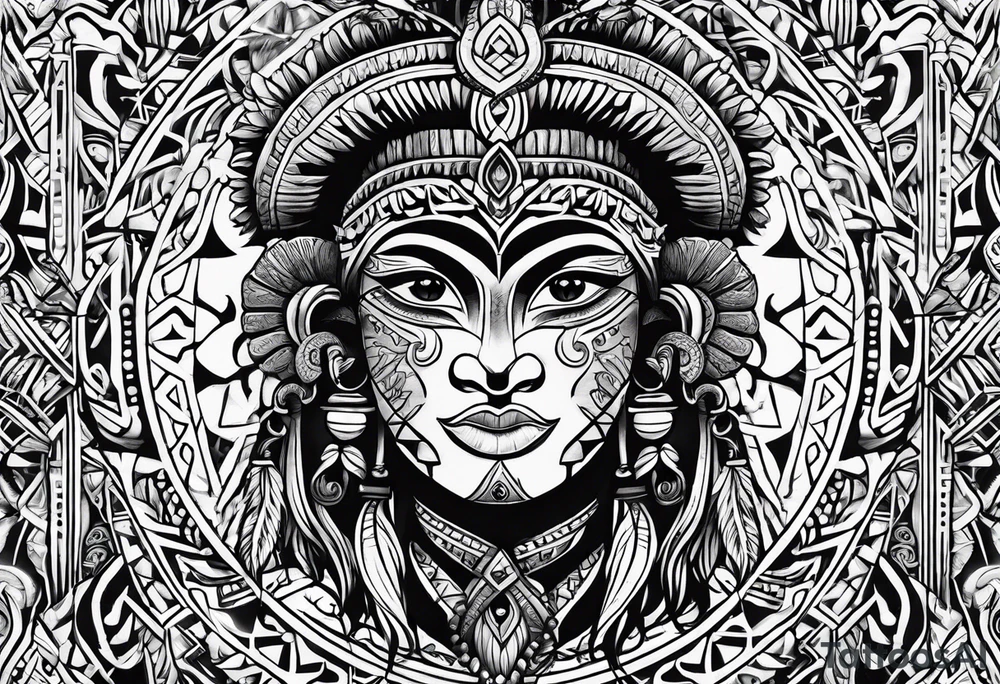 Taino culture and art tattoo idea