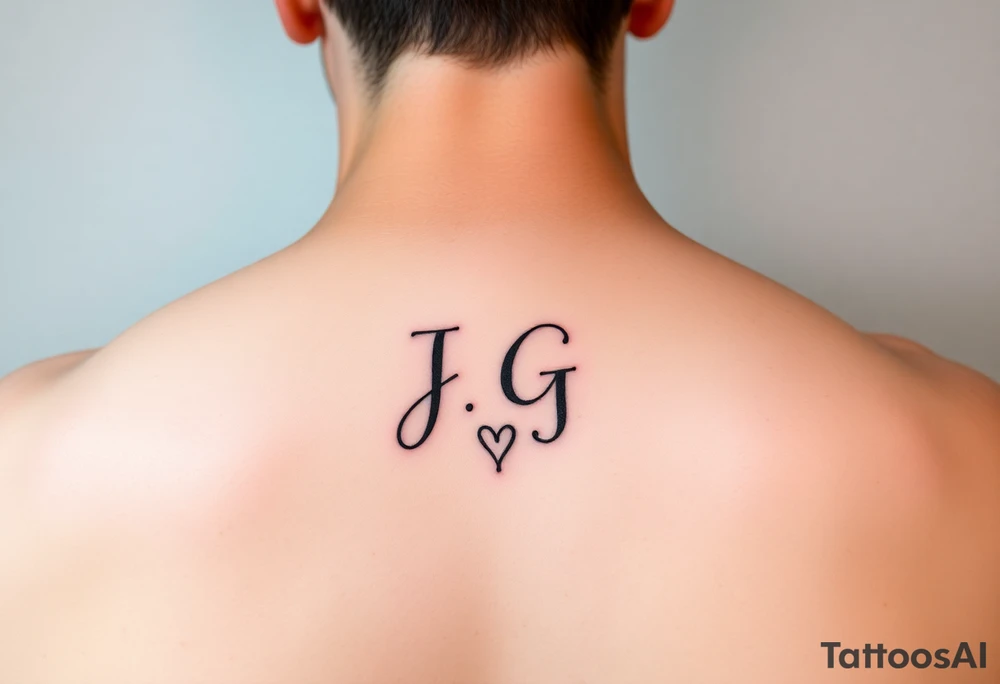 intials JG with a small heart at the bottom tattoo idea