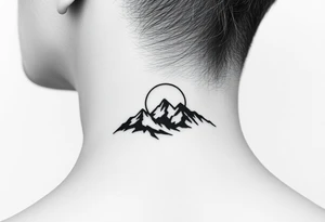 Mountains with rising sun tattoo idea