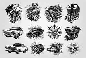 car engine tattoo idea