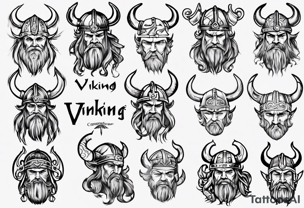 I want a tattoo of a viking head with the company name “Viking Customs” incorporated in the design tattoo idea