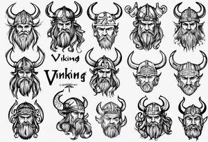 I want a tattoo of a viking head with the company name “Viking Customs” incorporated in the design tattoo idea
