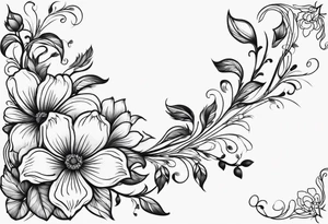 Floral minimalistic vine tattoo idea