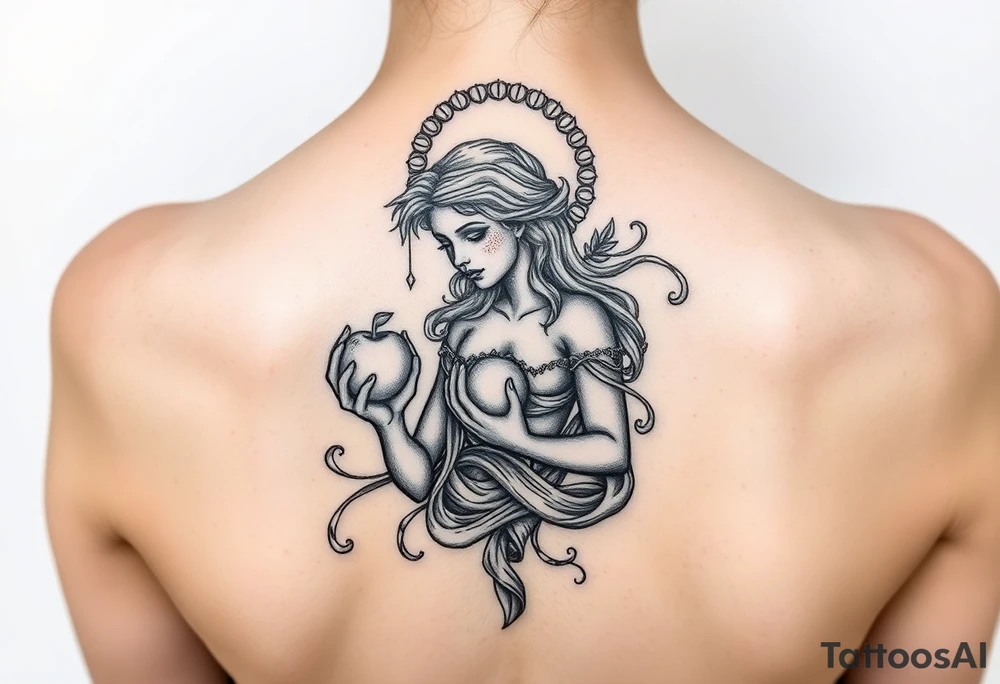 Eris goddess of chaos holding her golden apple tattoo idea