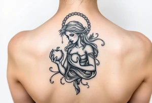Eris goddess of chaos holding her golden apple tattoo idea