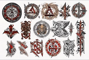 Nórdic runes Style yakuza tattoo idea